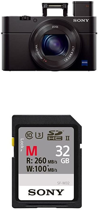 Sony RX100 III 20.1 MP Premium Compact Digital Camera w/1-inch Sensor and 24-70mm F1.8-2.8 ZEISS Zoom Lens (DSCRX100M3/B), 6in l x 4.65in w x 2.93in h
