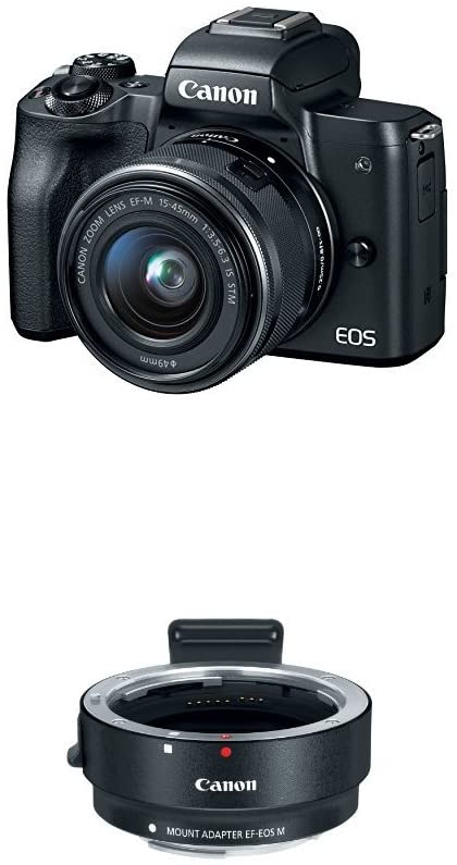 Canon EOS M50 Mirrorless Digital 4K Vlogging Camera with Dual Pixel CMOS Autofocus, DIGIC 8 Image Processor, Built-in Wi-Fi, NFC and Bluetooth technology, Body