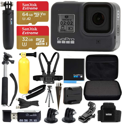 GoPro HERO8 Black Bundle + SanDisk Extreme 64GB microSDXC + Hard Case & More!