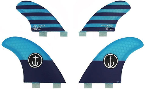 Captain Fin Co. | CF Quad Classic Surfboard Fins | (Twin TAB) 4 Fin Set | Blue