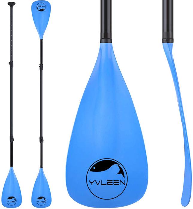 YVLEEN Alloy SUP Paddle - Adjustable Stand Up Paddle Board Paddle - 3-Piece or 4-Piece Floating Kayak Paddle