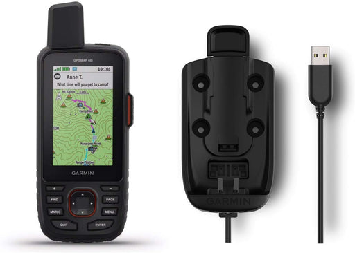 Garmin GPSMAP 66i GPS Handheld and Satellite Communicator and Garmin Powered Mount Bundle (010-02088-01)