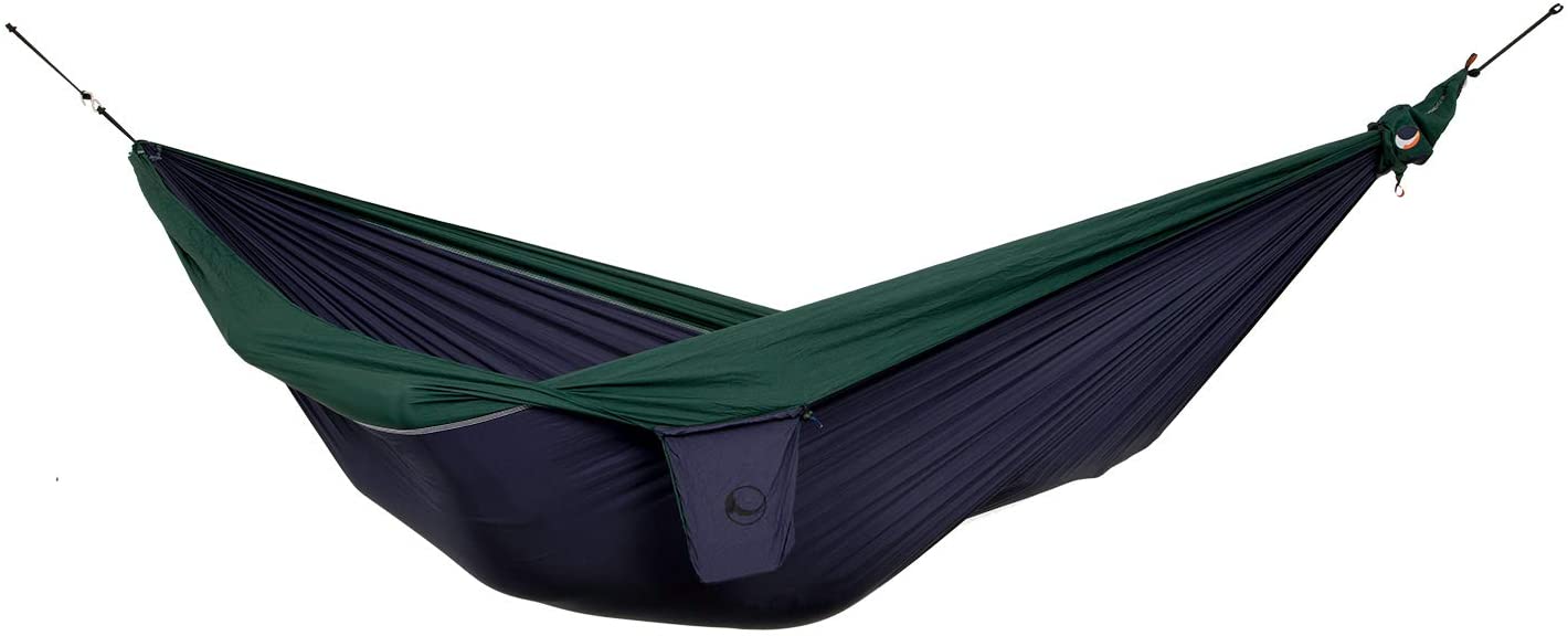 Ticket to the Moon Fair Trade & Handmade 1-2 Person Double/Original Lightweight Hammock for Traveling, Camping and Everyday Use, XL, only 600g, Parachute-Silk, Set-Up < 1 min.
