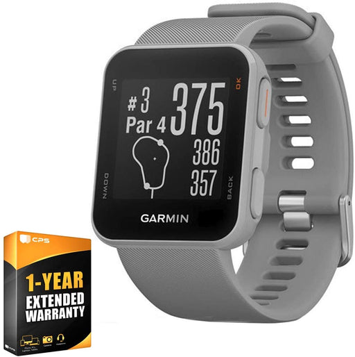 Garmin Approach S10 Lightweight GPS Golf Watch, Powder Grey (010-02028-01) Bundle with 1 Year Extended Warranty