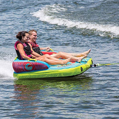 Connelly Fun 2 Person 2 Way 65x65 Inch Hybrid Inflatable Pull Behind Boat Towable Water Inner Tube