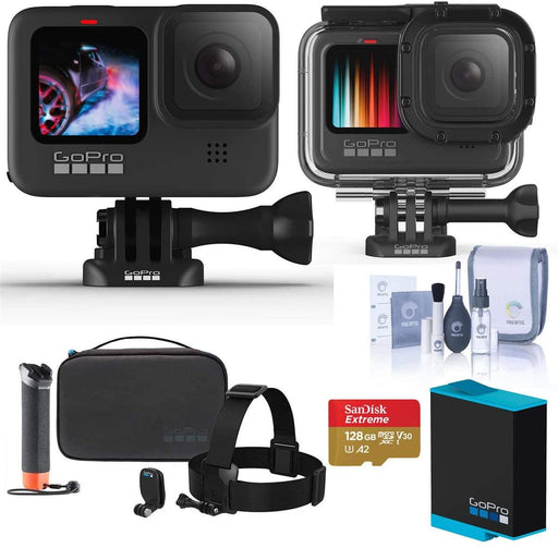 GoPro HERO9 Black - Deluxe Kit with 32GB MicroSDHC Card, Adventure Kit, Rechargeable Battery, Card Reader