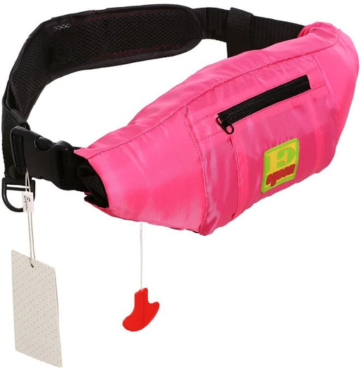 Lifesaving Pro Premium Belt Pack PFD Universal 33G Manual Waist Inflatable Lifejacket Survival Buoyancy Adult Life Jacket Vest - Pink