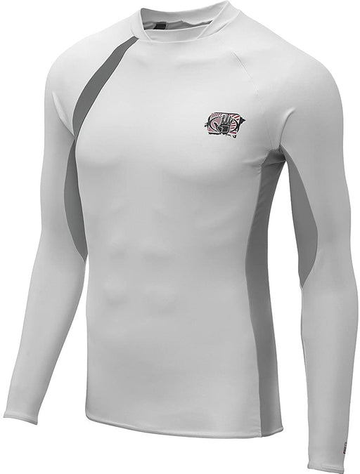 Body Glove Men's Performance Long Arm Rashguard, White/Silver, X-Large