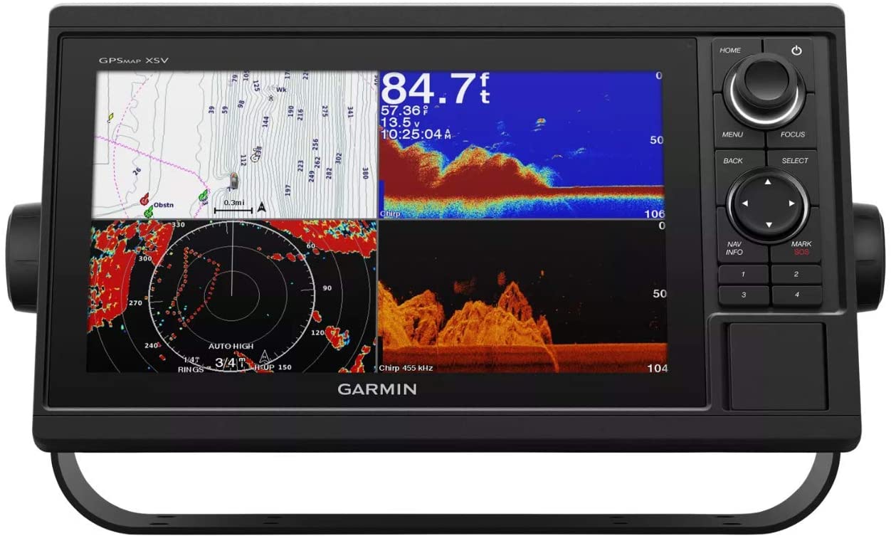 Garmin 1042xsv Chartplotter/Fishfinder with Transducer with 10" LCD, LakeVu and BlueChart g3 Offshore Maps, and Built-in Fishfinder (010-01740-21)