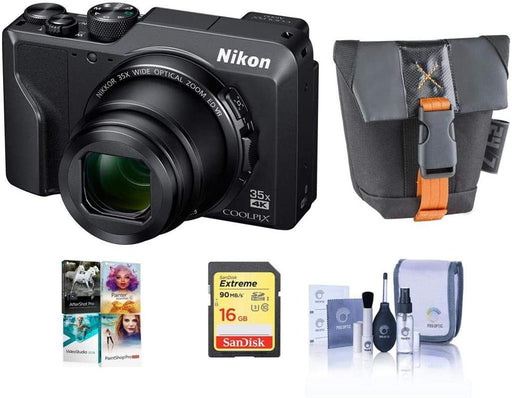 Nikon COOLPIX A1000 16MP Compact Digital Camera, 35x Optical Zoom, 4K UHD Video - Bundle with 16GB SDHC Card, Camera Case, Cleaning Kit, PC Software Package