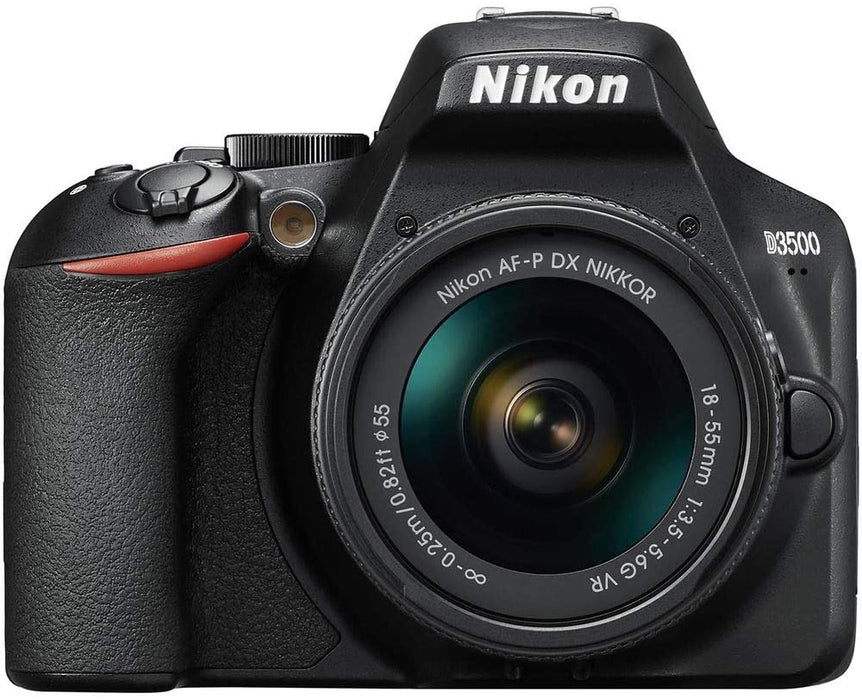 Nikon D3500 24.2MP DSLR Digital Camera with 18-55mm and 70-300mm Lenses (1588) USA Model Deluxe Bundle -Includes- Sandisk 64GB SD Card + Large Camera Bag + Filter Kit + Spare Battery + Telephoto Lens