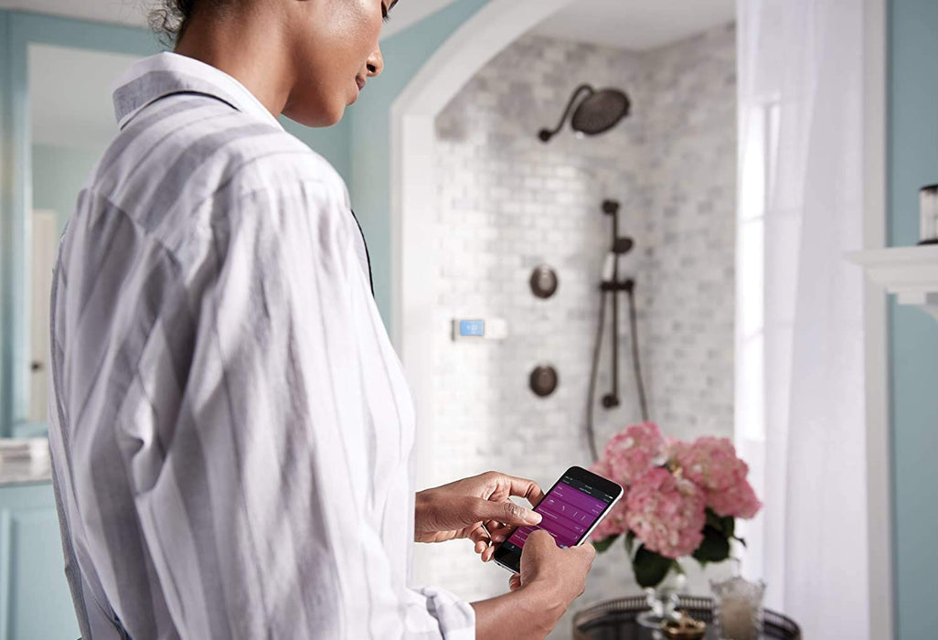 Moen TS3302BL U by Moen Shower Smart Home Connected Digital Bathroom Controller, 2-Outlet, Wall Mounted