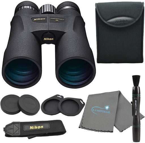 Nikon 7573 PROSTAFF 5 12X50mm Binoculars Bundle with Nikon Lens Pen and Lumintrail Cleaning Cloth