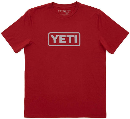 YETI Unisex Logo Badge Short Sleeve T-Shirt, Cardinal, Medium