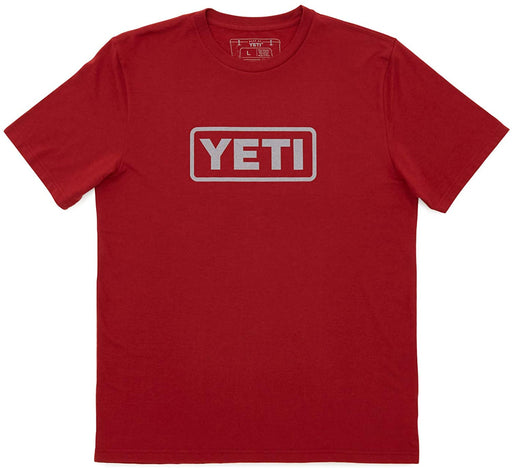 YETI Unisex Logo Badge Short Sleeve T-Shirt, Cardinal, Small