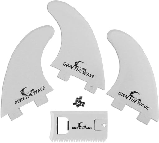 Own the Wave Fiberglass Reinforced Surfboard Fins - 3 Thruster Fins (FCS G5 M5 Style) Comes with FCS Screws and Hex Key