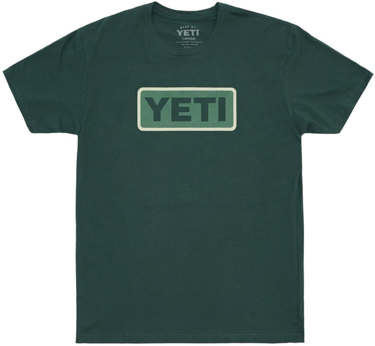 YETI Logo Badge Short Sleeve T-Shirt, Forest Green/Light Green, Small