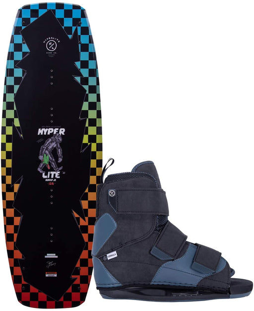 Hyperlite Murray Jr. Kids Wakeboard 120 W/Formula Bindings Black/Rainbow Sz 4-8