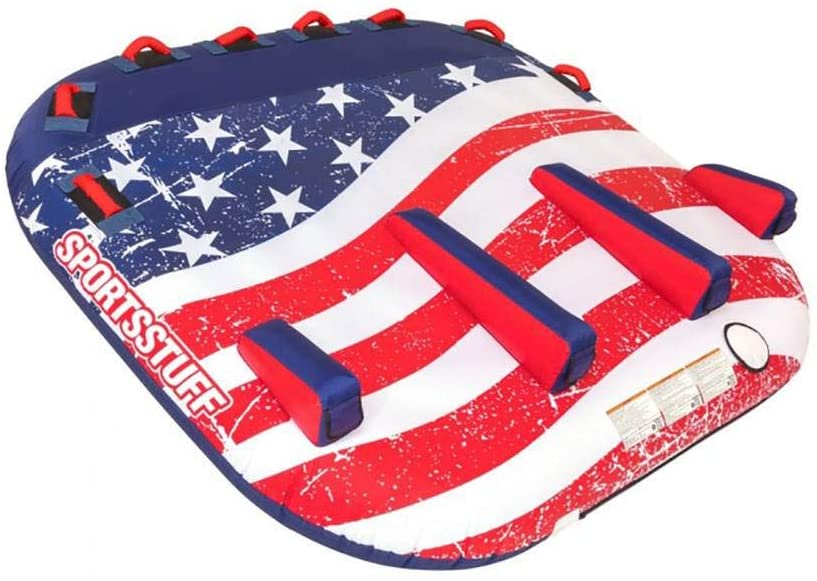 SportsStuff Stars & Stripes 3 Rider Towable Inflatable Tube with Nylon Cover