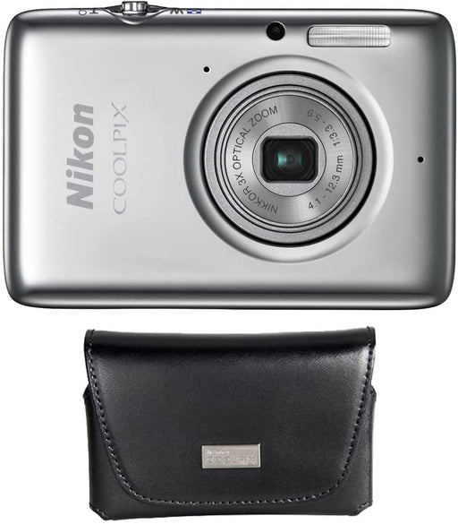 Nikon COOLPIX S02 13.2MP 3X Zoom Silver Digital Camera and Custom Nikon Leather Case
