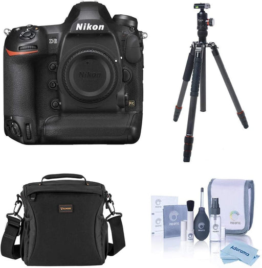 Nikon D6 FX-Format Digital SLR Camera Body Bundle with FotoPro X-Go Max 4-Section Carbon Fiber Tripod, Camera Bag, Cleaning Kit