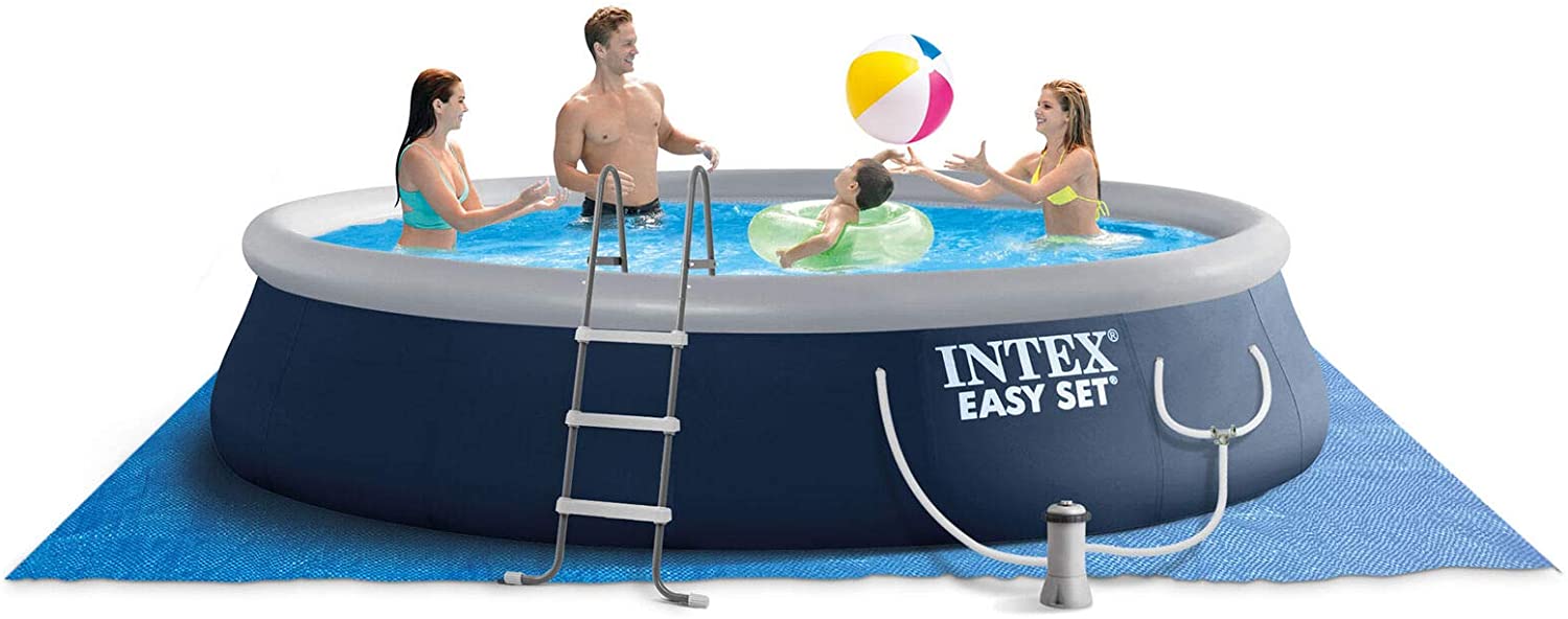 Intex 15ft x 42in Easy Set Inflatable Above Ground Swimming Pool w/Ladder, Pump