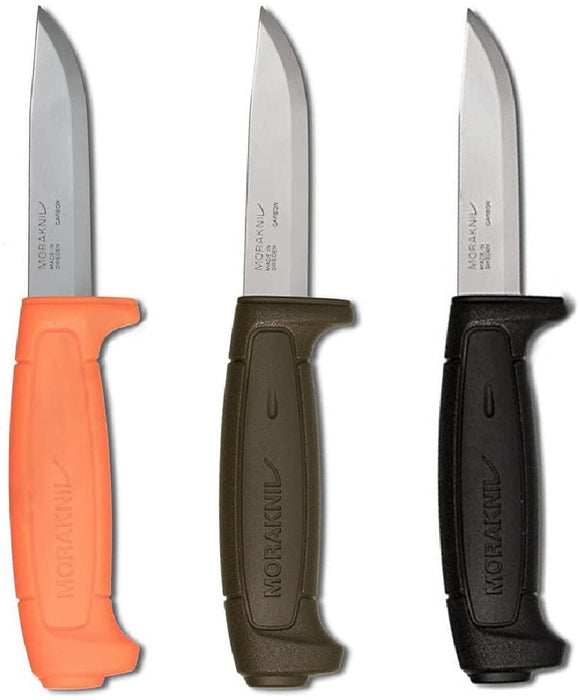Morakniv Basic 511 Fixed Blade Knife w/Molded Polymer Sheath Black, Green & Orange Combo