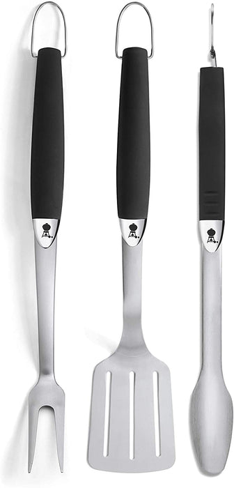 Weber, black, Premium Tool Set, Stainless steel, 3 pcs & Weber Premium Grill Mitt