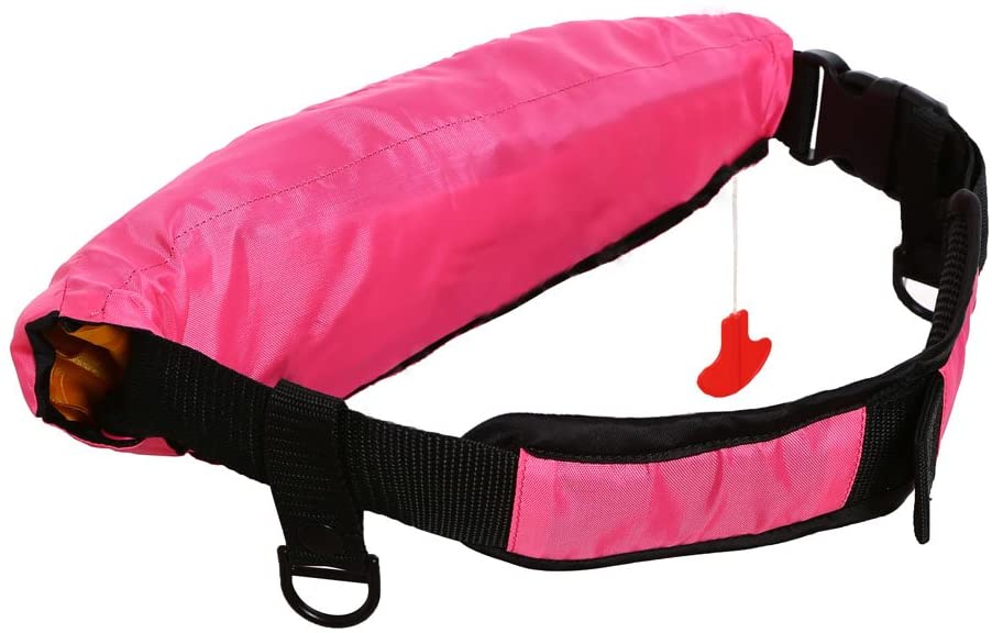 Lifesaving Pro Premium Belt Pack PFD Universal 33G Manual Waist Inflatable Lifejacket Survival Buoyancy Adult Life Jacket Vest - Pink