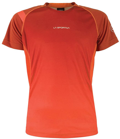La Sportiva Men’s Apex T-Shirt - Mountain Trail Running Shirt for Men, Brick/Flame, Small