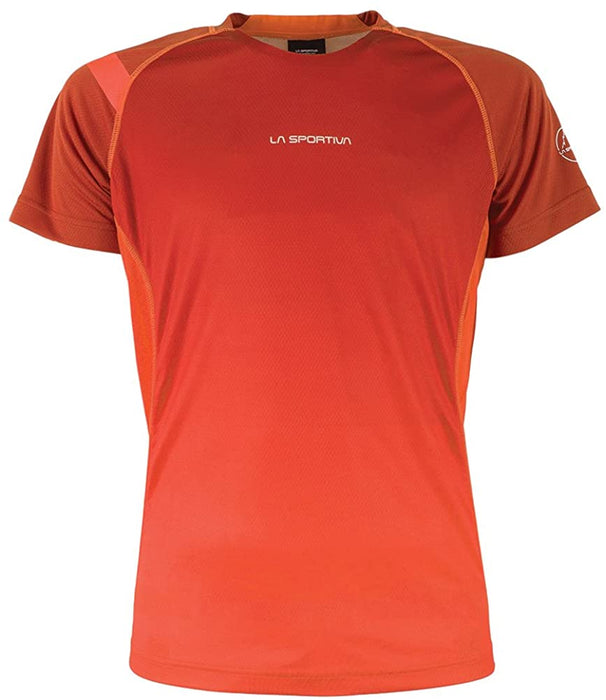 La Sportiva Men’s Apex T-Shirt - Mountain Trail Running Shirt for Men, Brick/Flame, Small