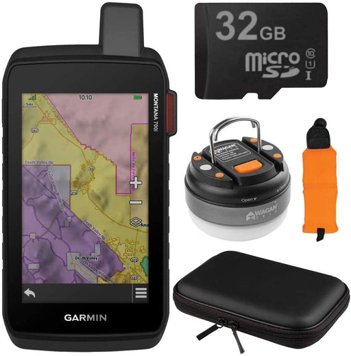 Garmin 010-02347-10 Montana 700i Rugged GPS Touchscreen Navigator with inReach Bundle with Floating Foam Wrist Strap, Hard Shell EVA 10-in Case, LED Brite-Nite Dome Lantern Flashlight and 32GB Card