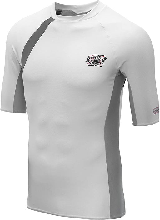 Body Glove Men's Performance Short Arm Rashguard, White/Silver, XX-Large