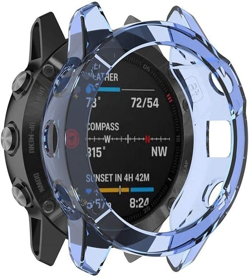 X-DI for Garmin Fenix 6 TPU Half Coverage Smart Watch Protevtice Case (Black) (Color : Blue)
