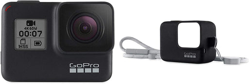 GoPro HERO7 Black + Black Lanyard Sleeve - Waterproof Digital Action Camera with Touch Screen 4K HD Video 12MP Photos Live Streaming Stabilization