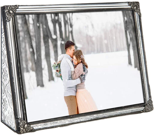 4x6 Picture Frame Clear Glass Wedding Photo Frame Family Anniversary Baby Keepsake Gift Vintage Home Décor J Devlin Pic 360-46H (4x6 Horizontal)