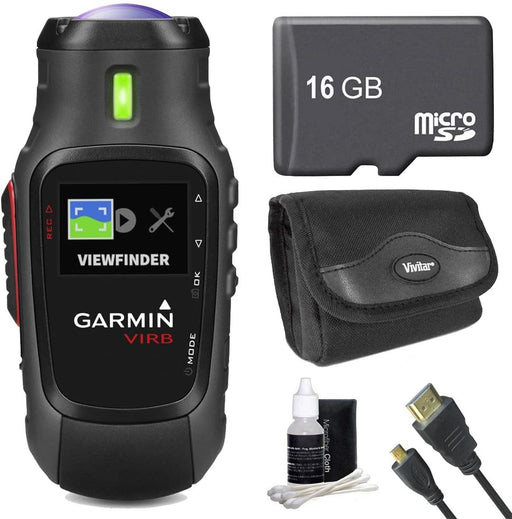 Garmin Virb Action Camera 010-01088-00 Essentials Bundle with 16GB Micro SD Card, HDMI Cable, All in One Card Reader, Carrying Case, and Lens Cleaning Kit