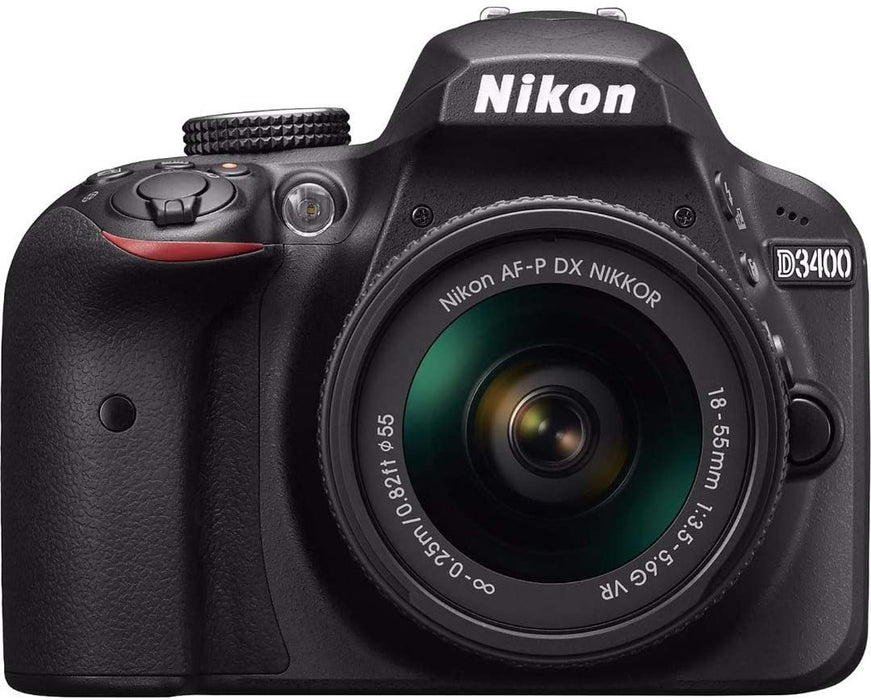 Nikon D3400 DSLR Camera + 18-55mm & 70-300mm Lenses + Nikon Case + 64GB Card + Digital Slave Flash + Kit