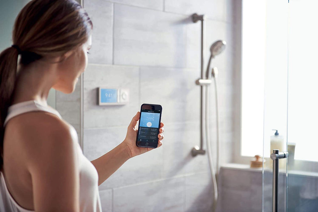 Moen TS3302BL U by Moen Shower Smart Home Connected Digital Bathroom Controller, 2-Outlet, Wall Mounted
