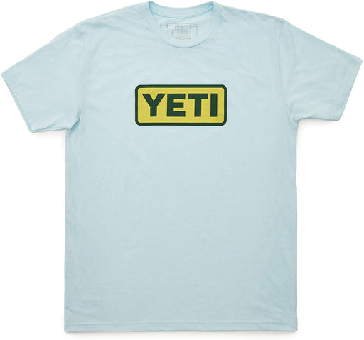 YETI Unisex Logo Badge Short Sleeve T-Shirt, Ice Blue, X-Large