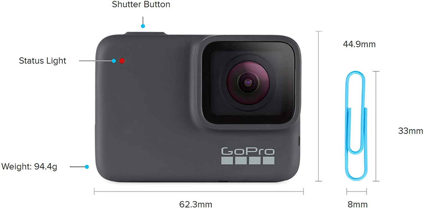 GoPro HERO7 Silver + PNY Elite-X 32GB microSDHC Card Adapter-UHS-I, U3 - Waterproof Digital Action Camera with Touch Screen 4K HD Video 10MP Photos Live Streaming Stabilization