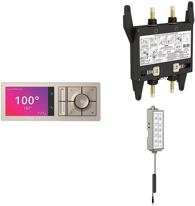 Moen TS3302BL U by Moen Shower Smart Home Connected Digital Bathroom Controller, 2-Outlet, Wall Mounted