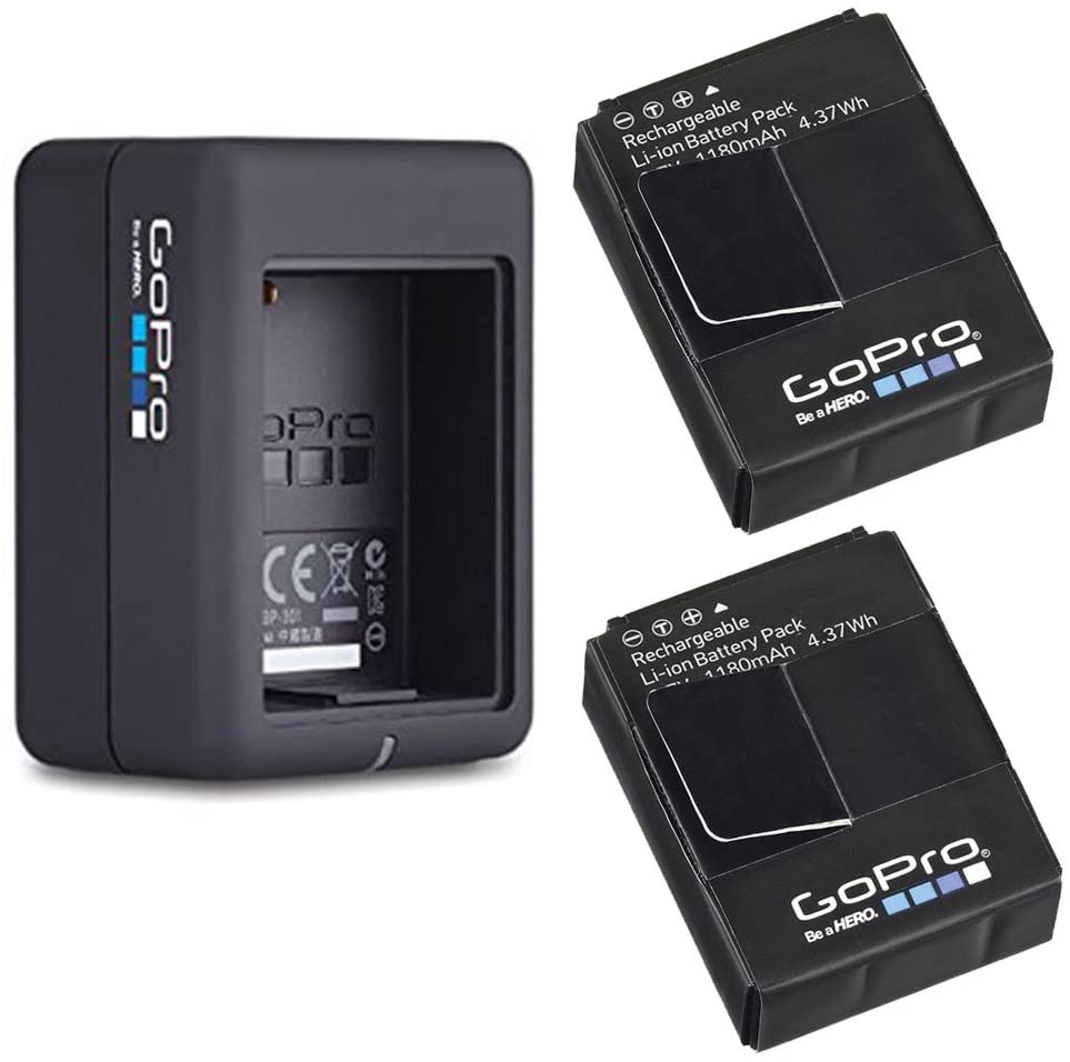 GoPro 2 Genuine Original Rechargeable Battery Pack and GoPro Dual Battery Charger for GoPro HD HERO3+, HERO3 AHDBT-302 AHBBP-301
