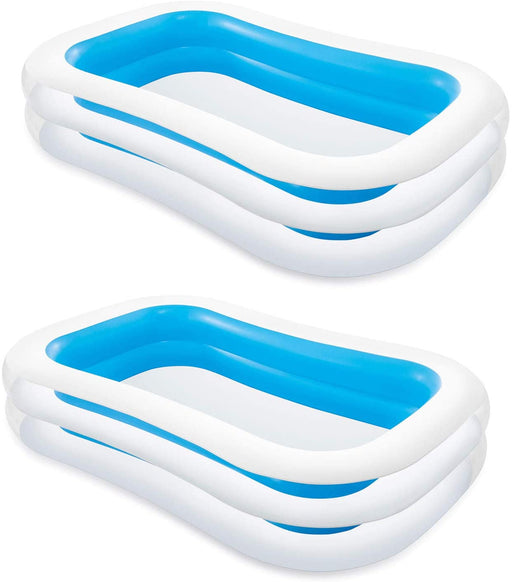 Intex Swim Center 103in x 69in x 22in Outdoor Inflatable Swimming Pool (2 Pack)