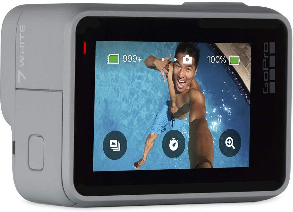 GoPro HERO7 Hero 7 Waterproof Digital Action Camera with Action Kit Accessories Body Bundle (White)