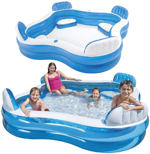 Intex Swim Center Family Lounge Inflatable Pool, 90" X 90" X 26", for Ages 3+