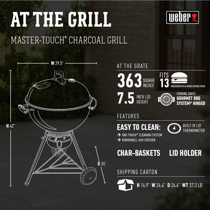 Weber 14501001 Master-Touch Charcoal Grill, 22-Inch