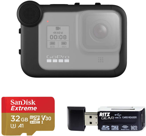 GoPro Media Mod, (HERO8 Black) - Official GoPro Accessory (AJFMD-001) + Sandisk Extreme 32GB MicroSDHC Card and Memory Card Reader,