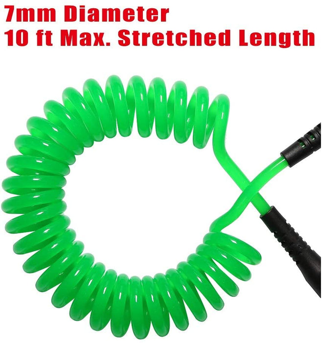 OCEANBROAD 10' Coiled Leash for Paddle Board Surfboard SUP Leash Leg Rope with Adjustable Thigh Ankle Cuff
