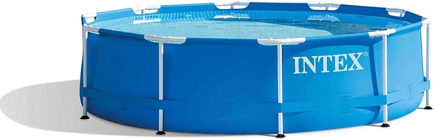 Intex 28200EH 10 Foot x 30 Inch Outdoor Metal Frame Above Ground Round Swimming Pool That Fits Up to 4 People with Easy Set-Up (Pump Not Included)
